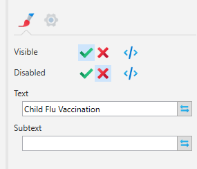 Text Property on the Appearance Tab. 